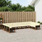 vidaXL Ensemble de canapés d'extérieur 10 pc Naturel et Crème