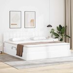vidaXL Lit avec rangement et LED avec matelas Blanc pur 180 x 200 cm