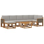 vidaXL Ensemble de canapés d'extérieur 8 Pièces Naturel et gris clair