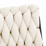vidaXL Chaise pivotante de bureau crème bouclé comme de la laine tissu