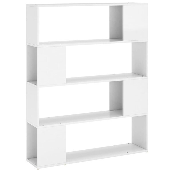 vidaXL Bibliothèque/Séparateur de pièce Blanc brillant 100x24x124 cm