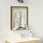 Miroir de Salle de Bain vidaXL avec Étagère Chêne Sonoma 50x12x60 cm Bois d'Ingénierie