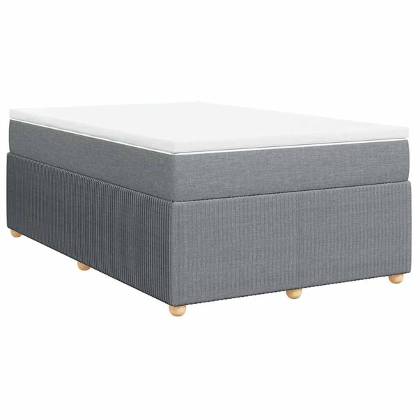 vidaXL Sommier à lattes de lit avec matelas Gris clair 120x200cm Tissu