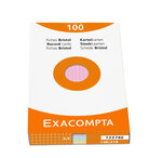 Étui de 100 fiches bristol quadrillé 5x5 non perforé 148x210mm assorties x 10 EXACOMPTA