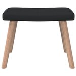 vidaXL Chaise de relaxation avec tabouret Noir Tissu