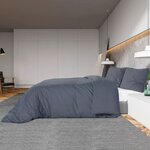 vidaXL Ensemble de housse de couette Anthracite 200x200 cm Coton