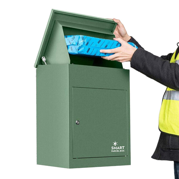 Boîte à colis moyenne 1 porte Verte à accès frontal Acier galvanisé SMART PARCEL BOX™