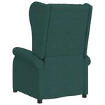 vidaXL Fauteuil inclinable électrique à oreilles vert foncé tissu