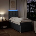 vidaXL Sommier à lattes de lit et matelas Gris foncé 90x190 cm Tissu