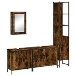 vidaXL Ensemble de meubles de salle de bain 4 Pièces Chêne fumé Bois