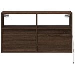 vidaXL Meuble TV mural avec lumières LED chêne marron 80x31x45 cm