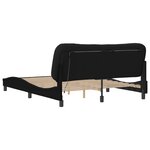 vidaXL Cadre de lit avec LED sans matelas noir 160x200 cm tissu