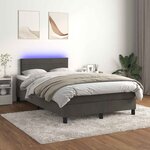 vidaXL Sommier à lattes de lit avec matelas LED gris foncé 120x190 cm