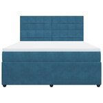 vidaXL Sommier à lattes de lit et matelas Bleu foncé 180x200cm Velours