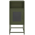 vidaXL Table de chevet vert olive 36x39x78 cm acier laminé à froid