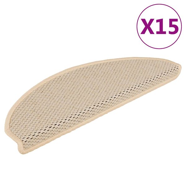 vidaXL Tapis d'escalier autocollants aspect sisal 15 Pièces 65x21x4 cm