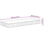 vidaXL Matelas à ressorts ensachés moyen 90x200 cm