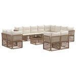 vidaXL Ensemble de canapé de jardin 13 Pièces Beige polyrotin