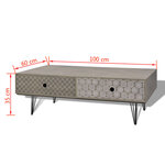 vidaXL Table basse 100 x 60 x 35 cm gris