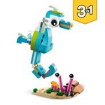 Lego 31128 creator le dauphin et la tortue  set de figurines de jouets d'animaux marins pour filles et garçons de 6 ans et plus