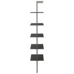 vidaXL Étagère inclinée à 5 niveaux Noir 64x35x185 cm