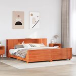 vidaXL Cadre de lit sans matelas cire marron 200x200cm bois pin massif
