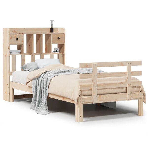 vidaXL Lit bibliothèque sans matelas 90x200 cm bois de pin massif