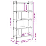 vidaXL Bibliothèque 5 niveaux chêne fumé 76x32x158cm bois d'ingénierie