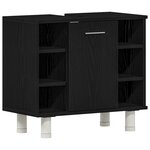 vidaXL Ensemble de mobilier de salle de bain 3 pièces Chêne noir Bois d'ingénierie