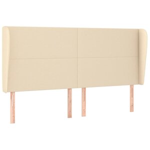 vidaXL Tête de lit avec oreilles Crème 183x23x118/128 cm Tissu
