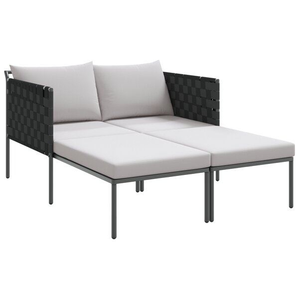 vidaXL Transat avec coussin Anthracite 115 x 153 x 69.5cm Acier