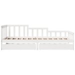 vidaXL Lit de jour et tiroirs sans matelas blanc 80x200 cm bois massif