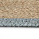 vidaXL Tapis fait à la main Jute avec bord vert olive 210 cm