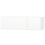 vidaXL Meuble TV bois d’ingénierie 120x40x34 cm blanc brillant