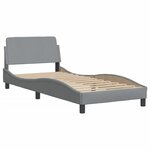 vidaXL Lit avec matelas gris clair 90x190 cm tissu