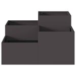 vidaXL Cache-pot de jardin Noir 100 x 100 x 48 cm Acier
