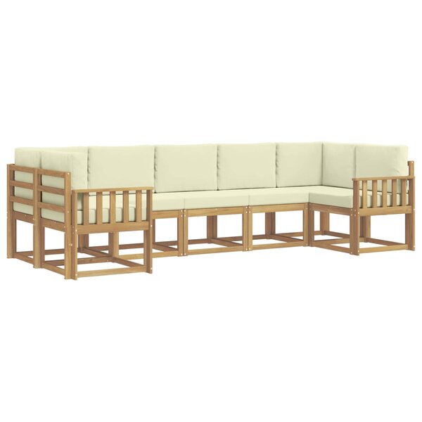 vidaXL Ensemble de canapés d'extérieur 7 pc Blanc et crème