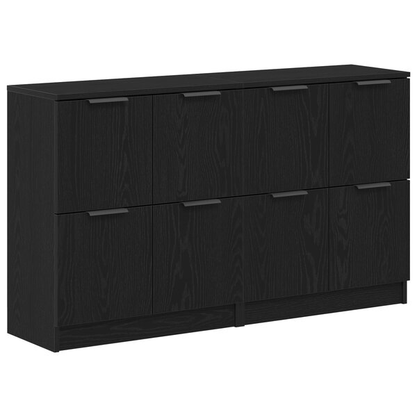 vidaXL Buffets 2 Pièces Chêne Noir 60x30x70 cm Bois d'ingénierie