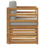 vidaXL Canapé d’extérieur Bois d'acacia massif et polyester Naturel