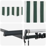 vidaXL Auvent Rétractable Vert et blanc 350 x 200 cm
