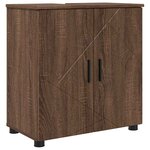 vidaXL Ensemble de mobilier de salle de bain 5 Pièces Chêne marron