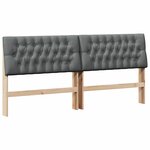 vidaXL Tête de lit capitonnée Gris foncé 200 cm Pin massif