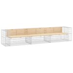 vidaXL Banc de jardin design gabion 347x71x65 5 cm bois massif de pin
