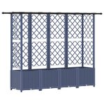 vidaXL Lit Élevé avec Treillis et Toit Gris 202 x 40 x 138 cm PP