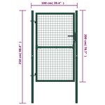 vidaXL Portail de clôture acier 100x200 cm vert