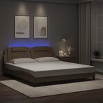 vidaXL Cadre de lit avec LED sans matelas cappuccino 180x200 cm