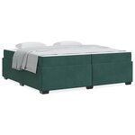 vidaXL Cadre de lit avec matelas Vert foncé 200 x 200 cm Velours
