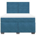 vidaXL Sommier à lattes de lit et matelas bleu 140x190 cm velours
