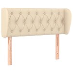 vidaXL Tête de lit avec oreilles Crème 93x23x78/88 cm Tissu