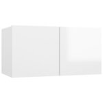 vidaXL Meubles TV 4 Pièces Blanc brillant 60x30x30 cm Bois d'ingénierie
